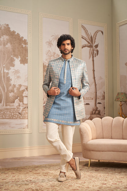Indo Western Front Open - Light Blue