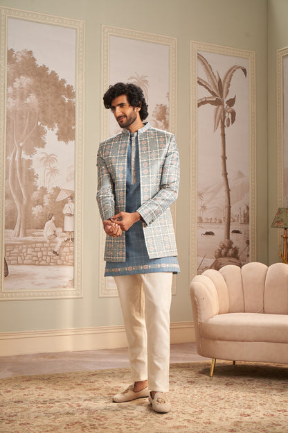 Indo Western Front Open - Light Blue