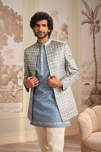 Indo Western Front Open - Light Blue