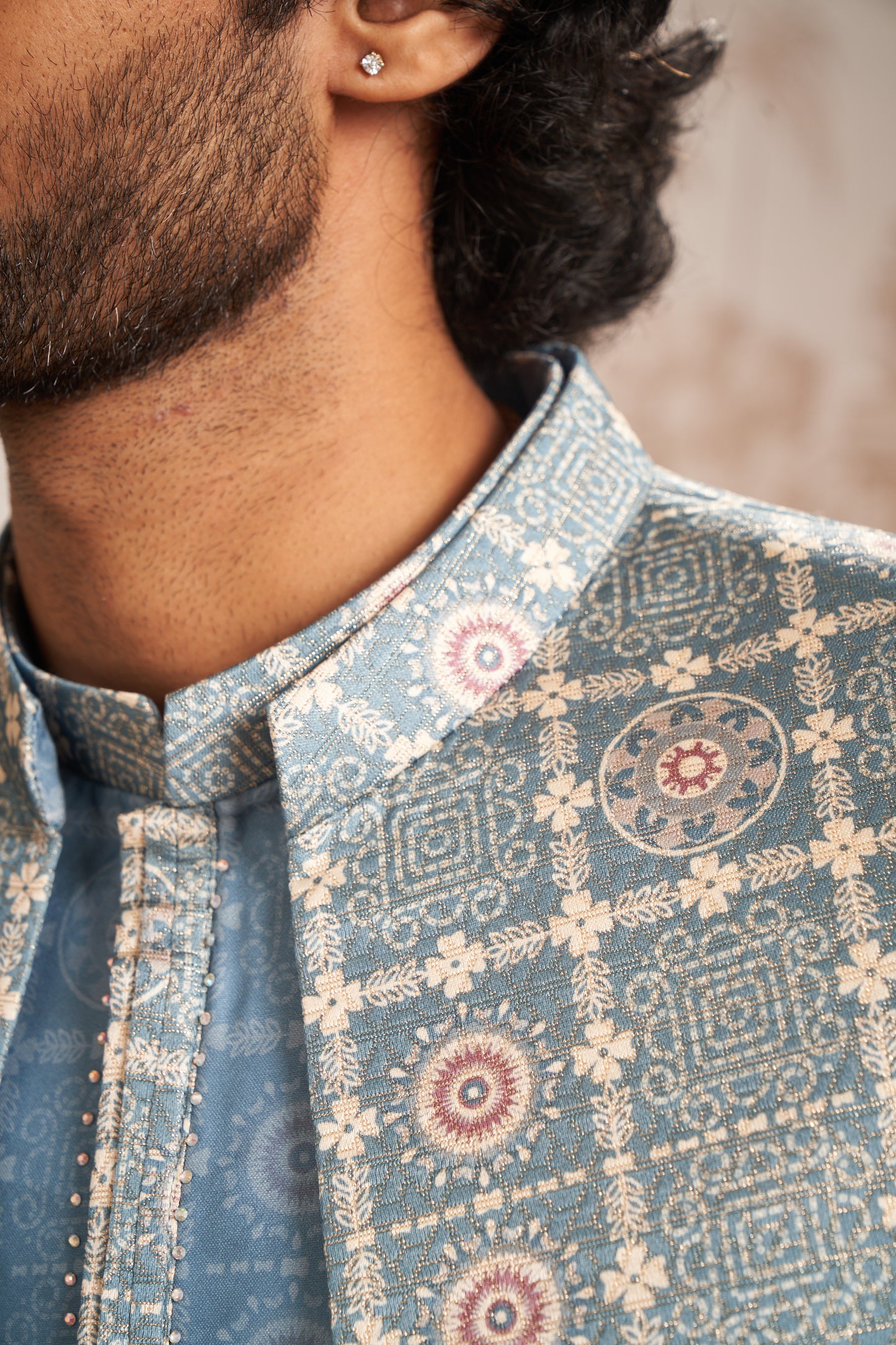 Indo Western Front Open - Light Blue