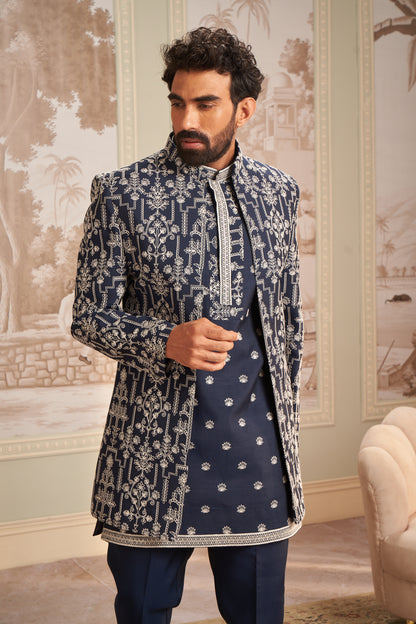 Indo Western Front Open - Dark Blue
