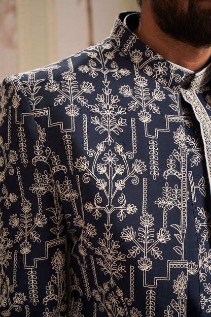 Indo Western Front Open - Dark Blue