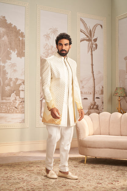 Indo Western Front Open - Cream