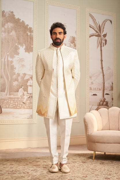 Indo Western Front Open - Cream