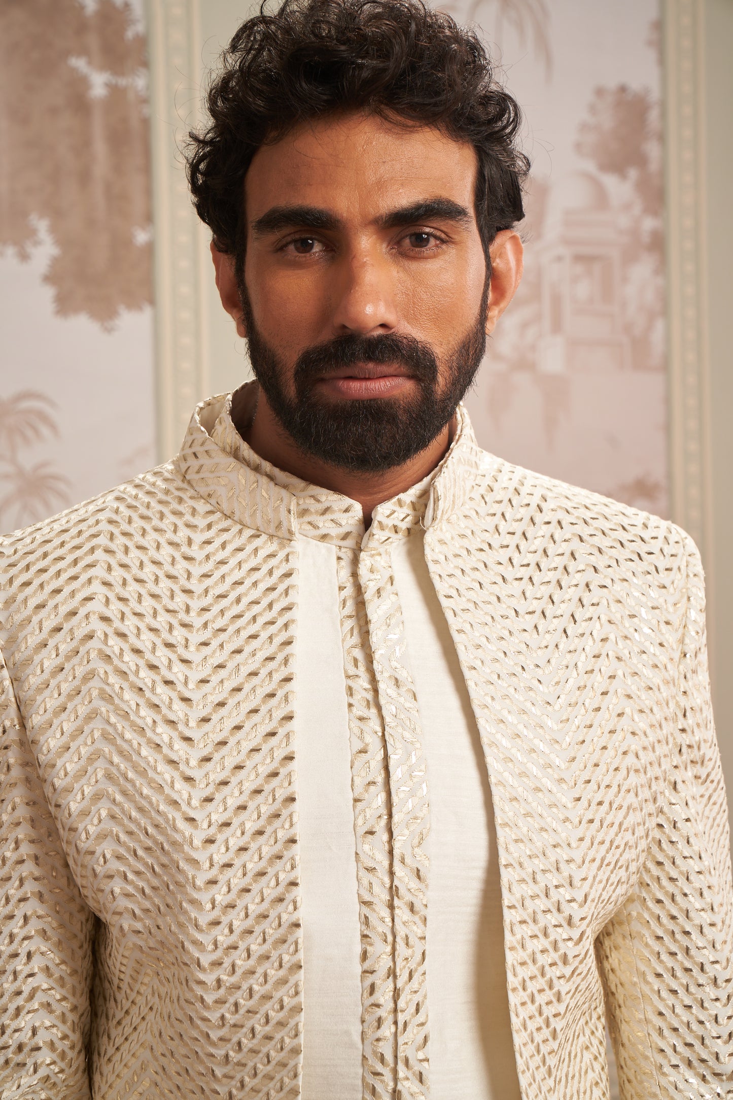 Indo Western Front Open - Cream