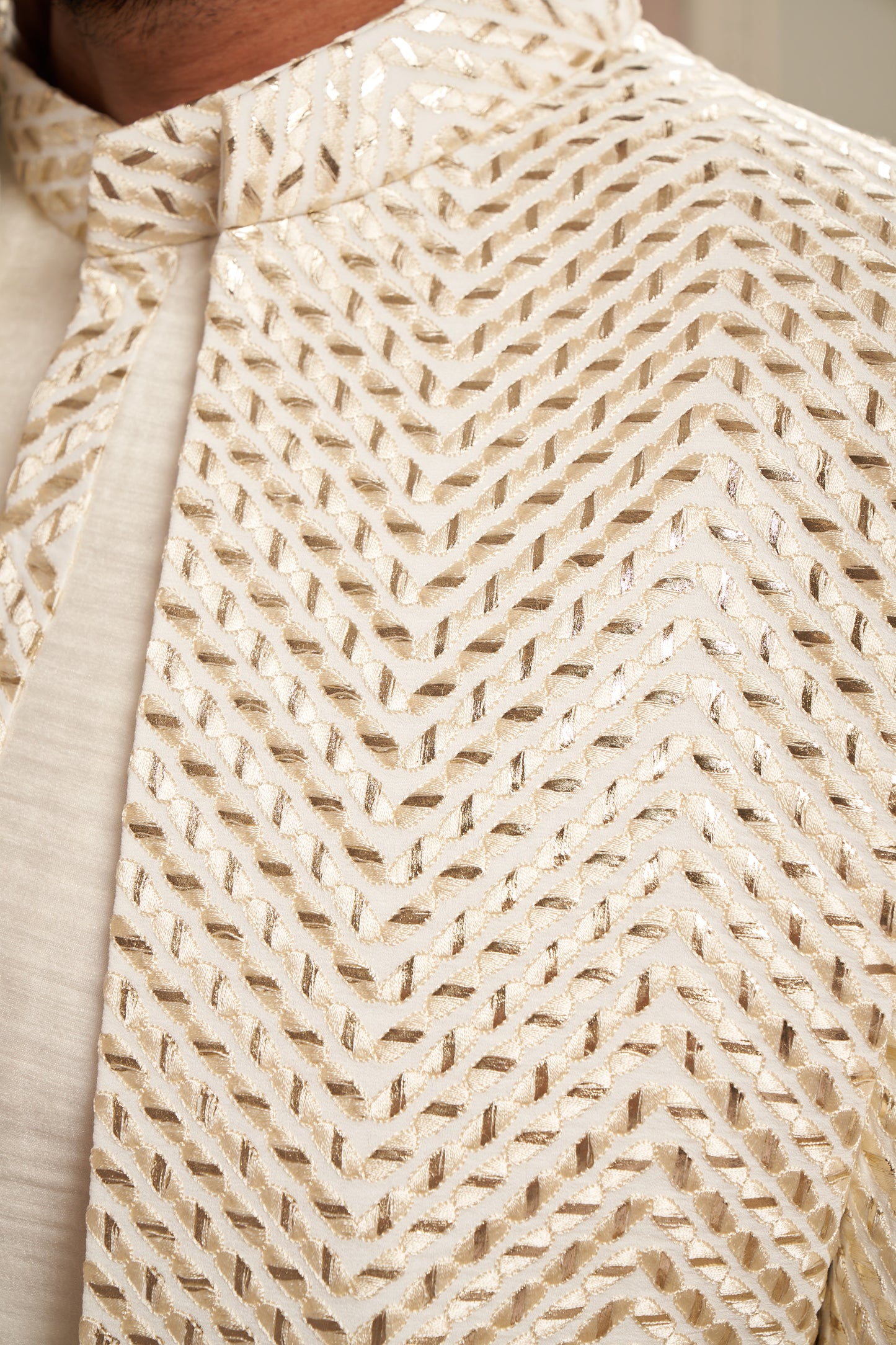 Indo Western Front Open - Cream