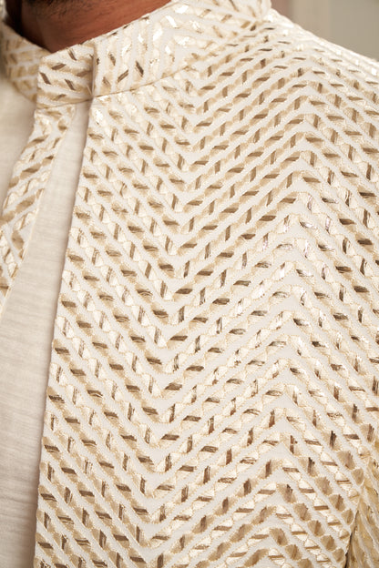 Indo Western Front Open - Cream