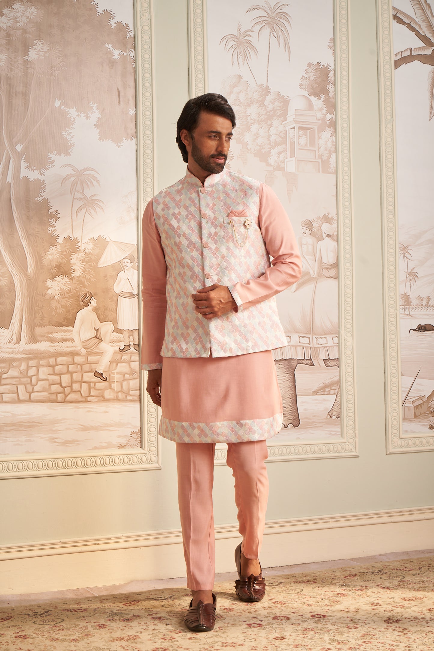 Bundi Kurta Set - Pink