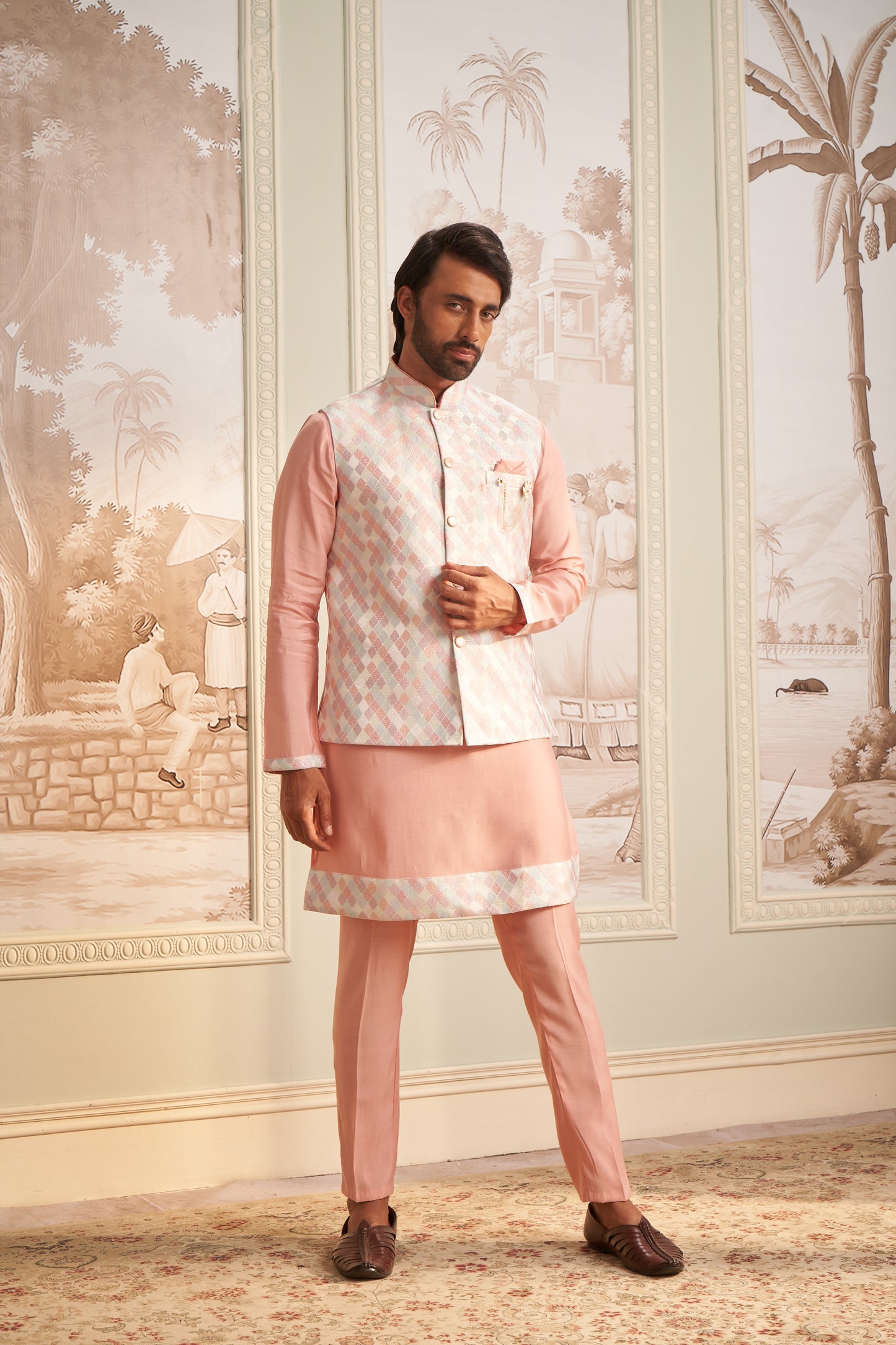 Bundi Kurta Set - Pink