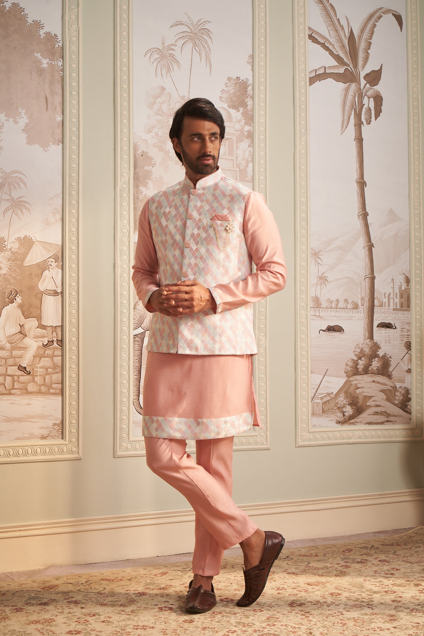 Bundi Kurta Set - Pink