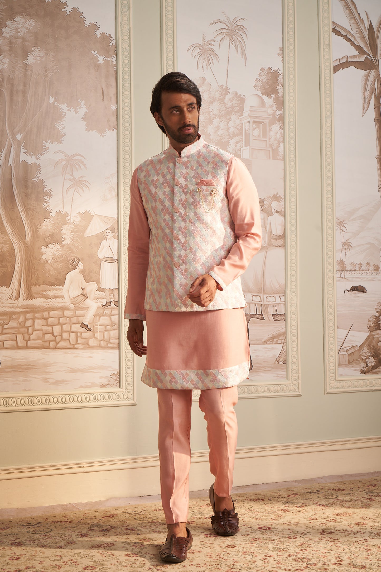 Bundi Kurta Set - Pink