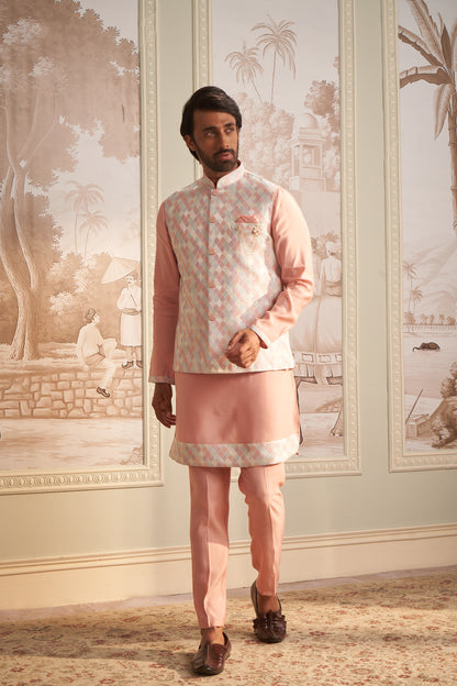 Bundi Kurta Set - Pink