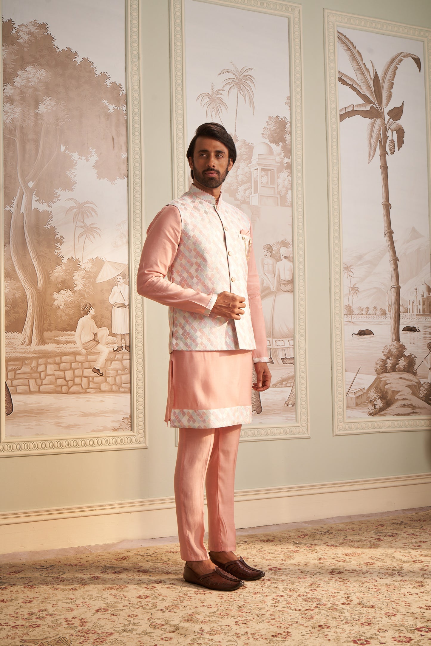 Bundi Kurta Set - Pink