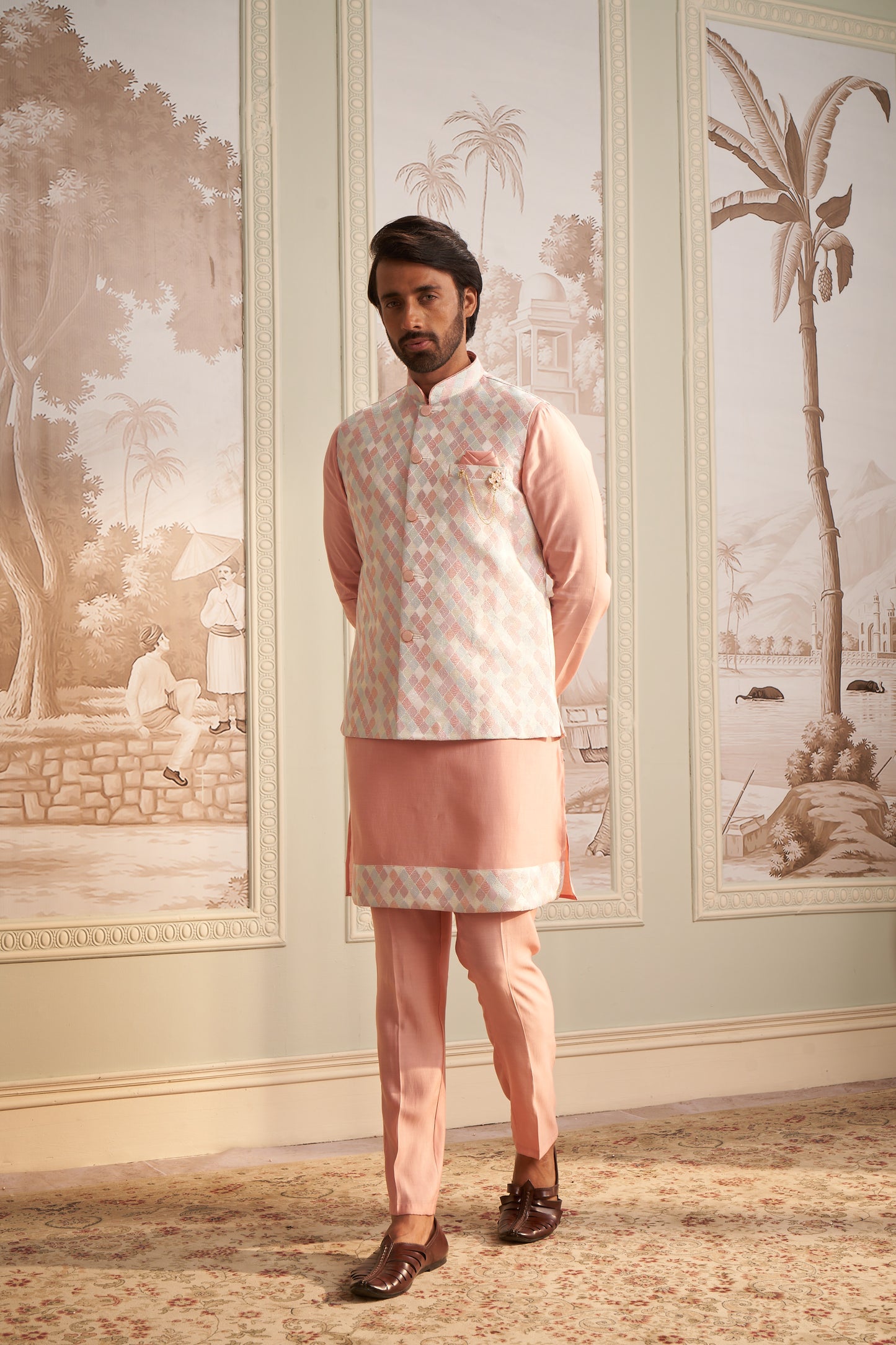 Bundi Kurta Set - Pink