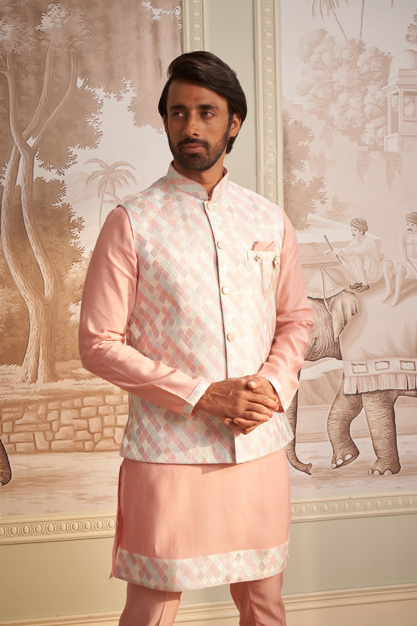 Bundi Kurta Set - Pink