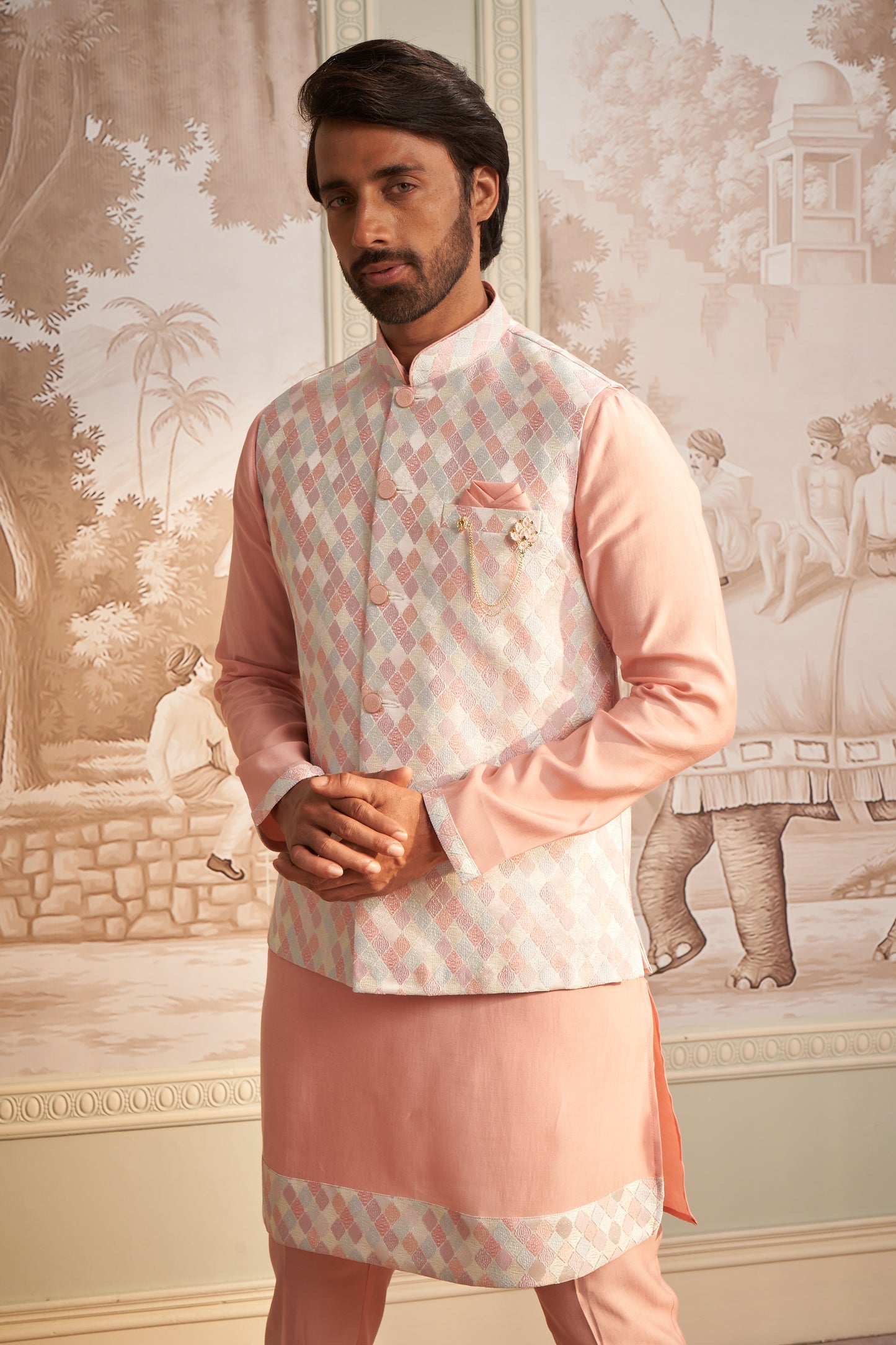 Bundi Kurta Set - Pink