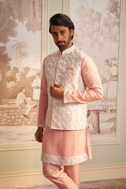 Bundi Kurta Set - Pink