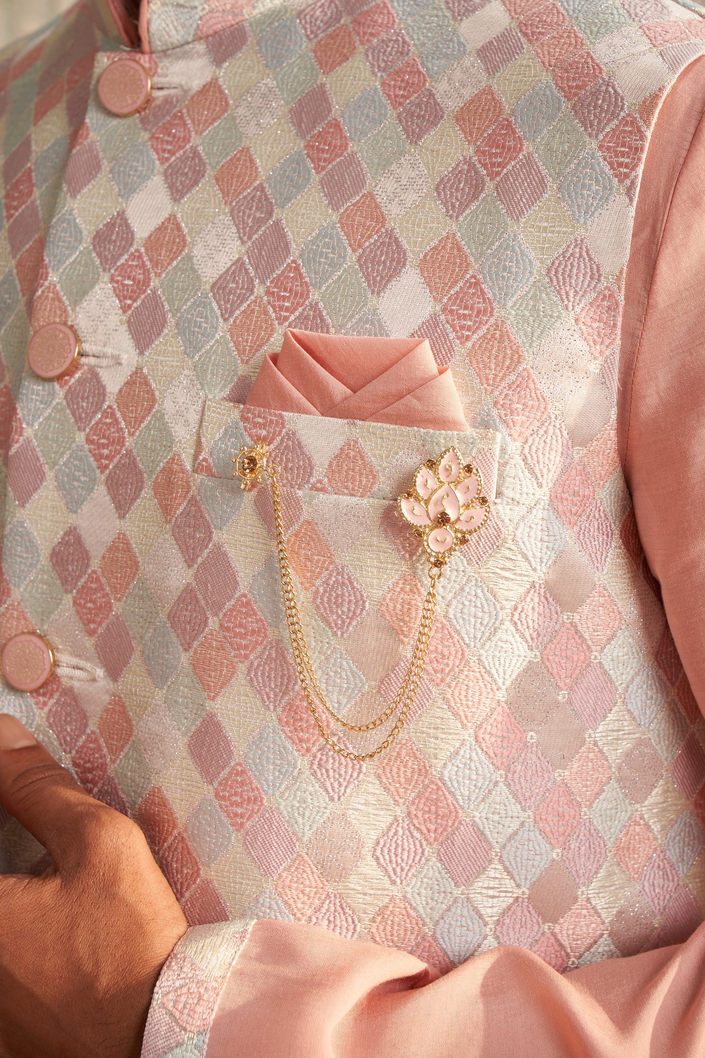 Bundi Kurta Set - Pink