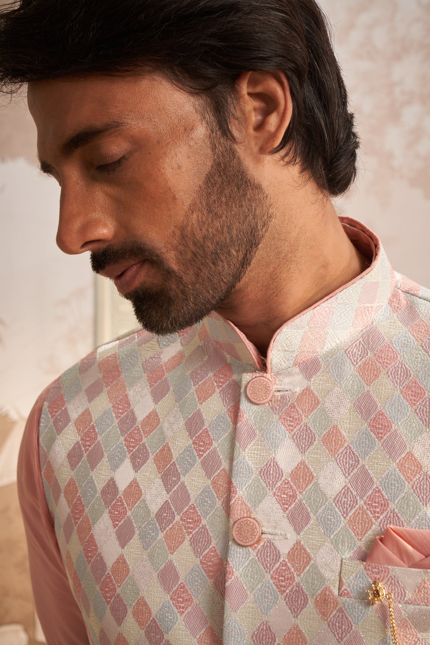Bundi Kurta Set - Pink