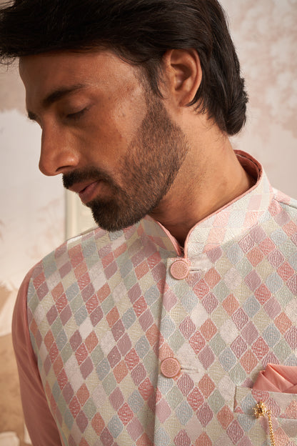 Bundi Kurta Set - Pink