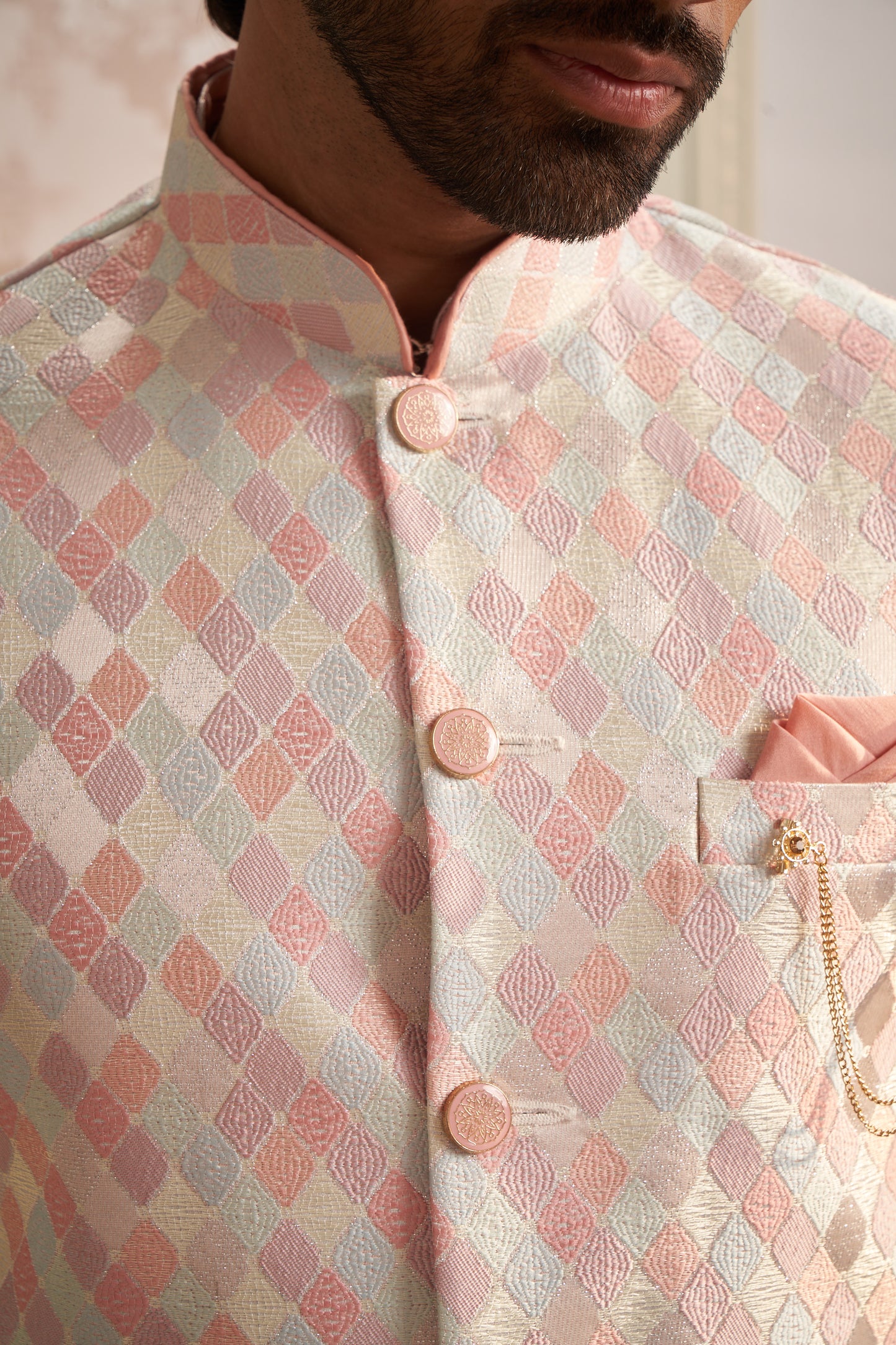 Bundi Kurta Set - Pink