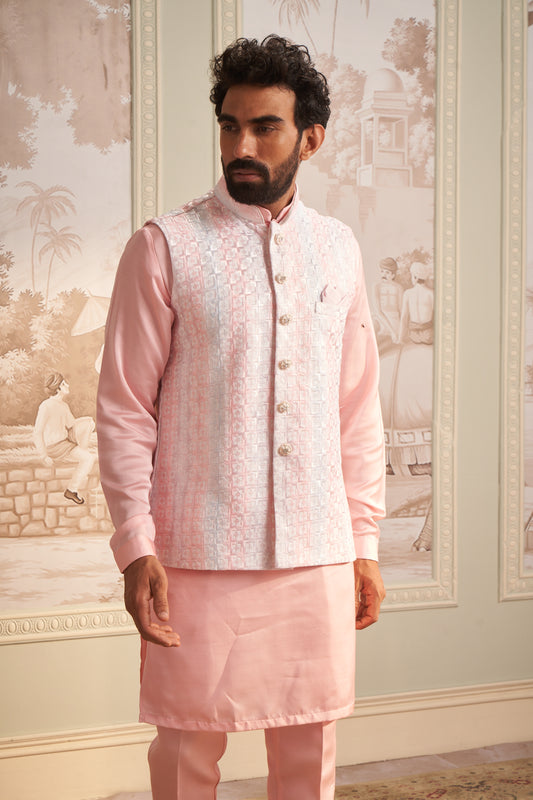 Bundi Kurta Set - Pink