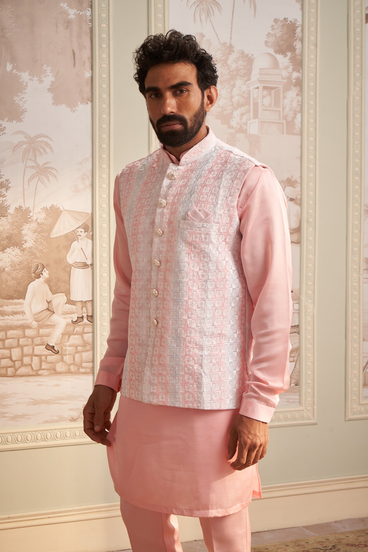 Bundi Kurta Set - Pink