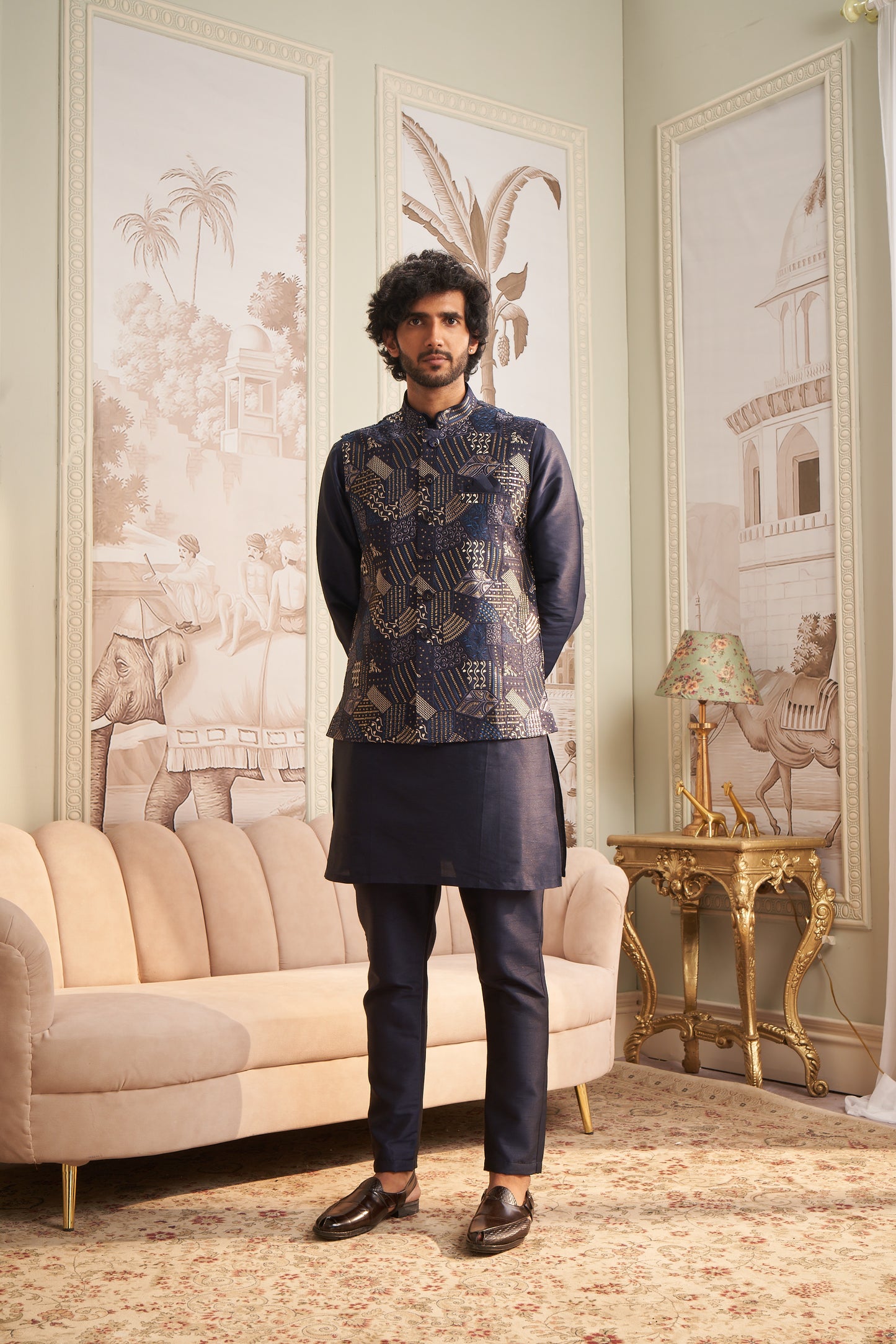 Bundi Kurta Set - Blue