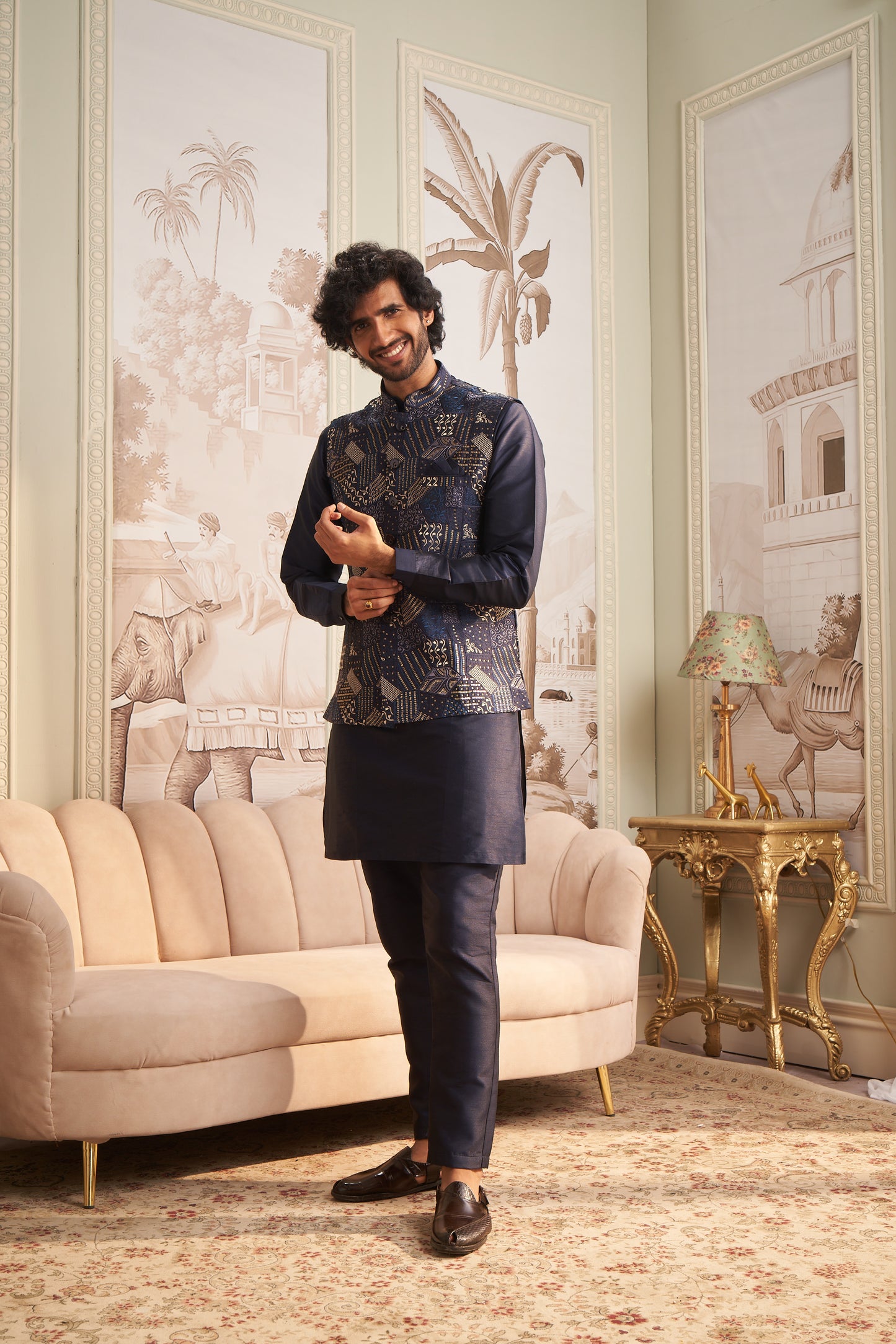 Bundi Kurta Set - Blue
