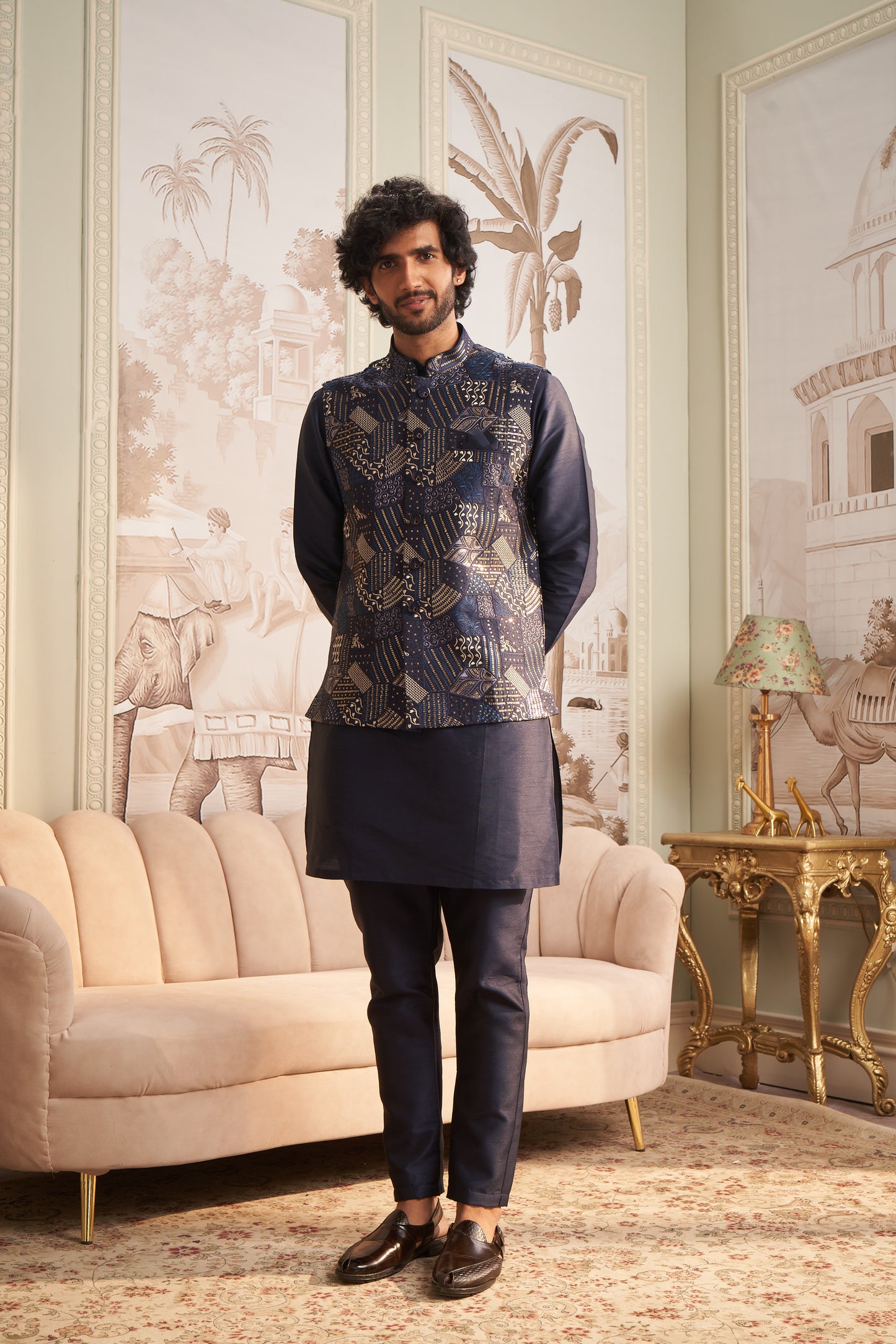 Bundi Kurta Set - Blue