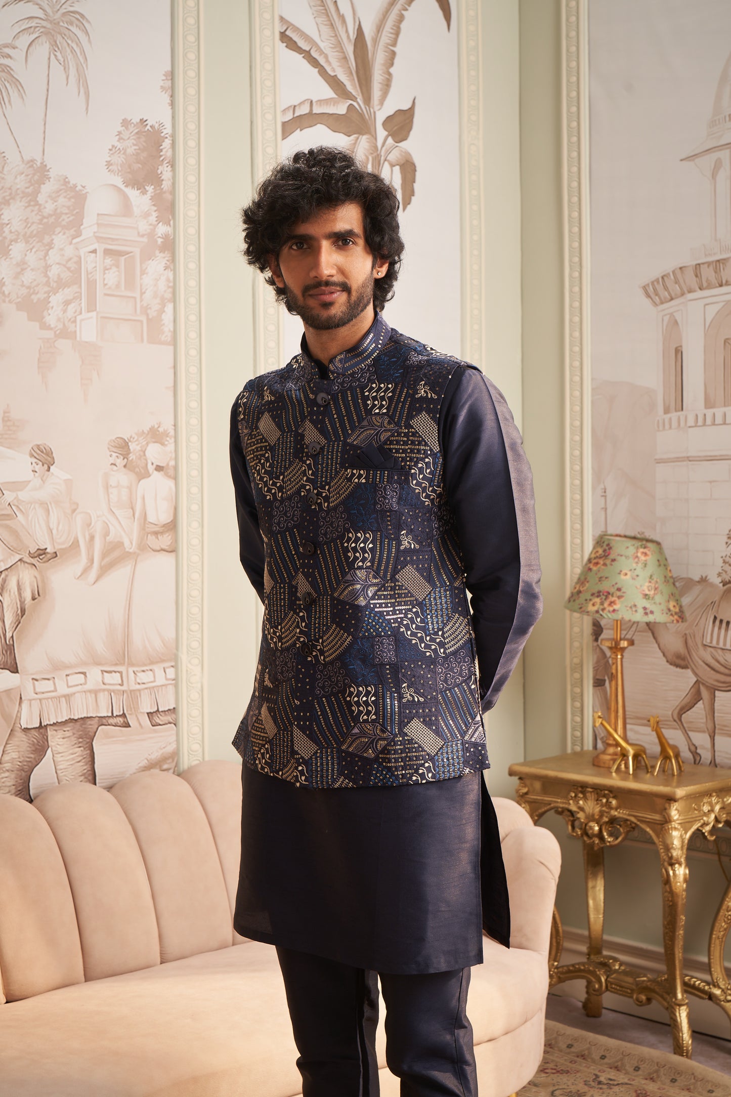 Bundi Kurta Set - Blue