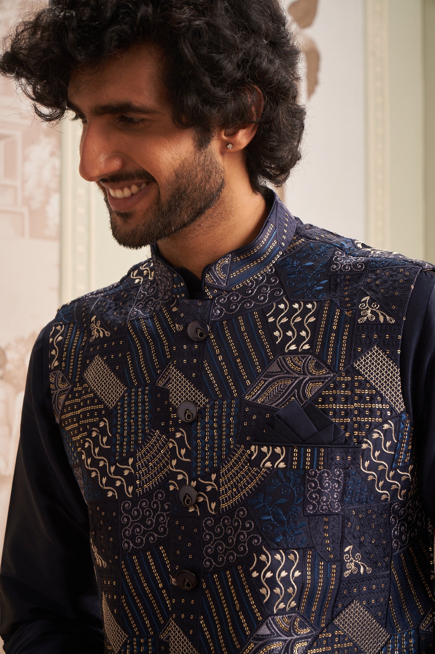 Bundi Kurta Set - Blue