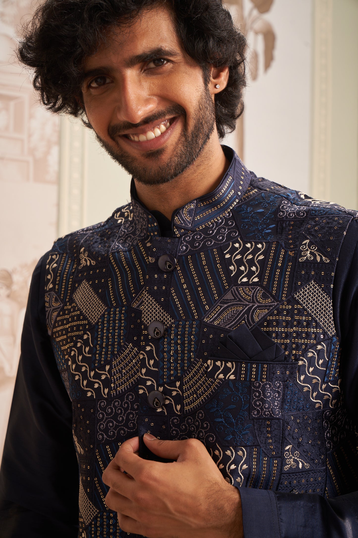 Bundi Kurta Set - Blue