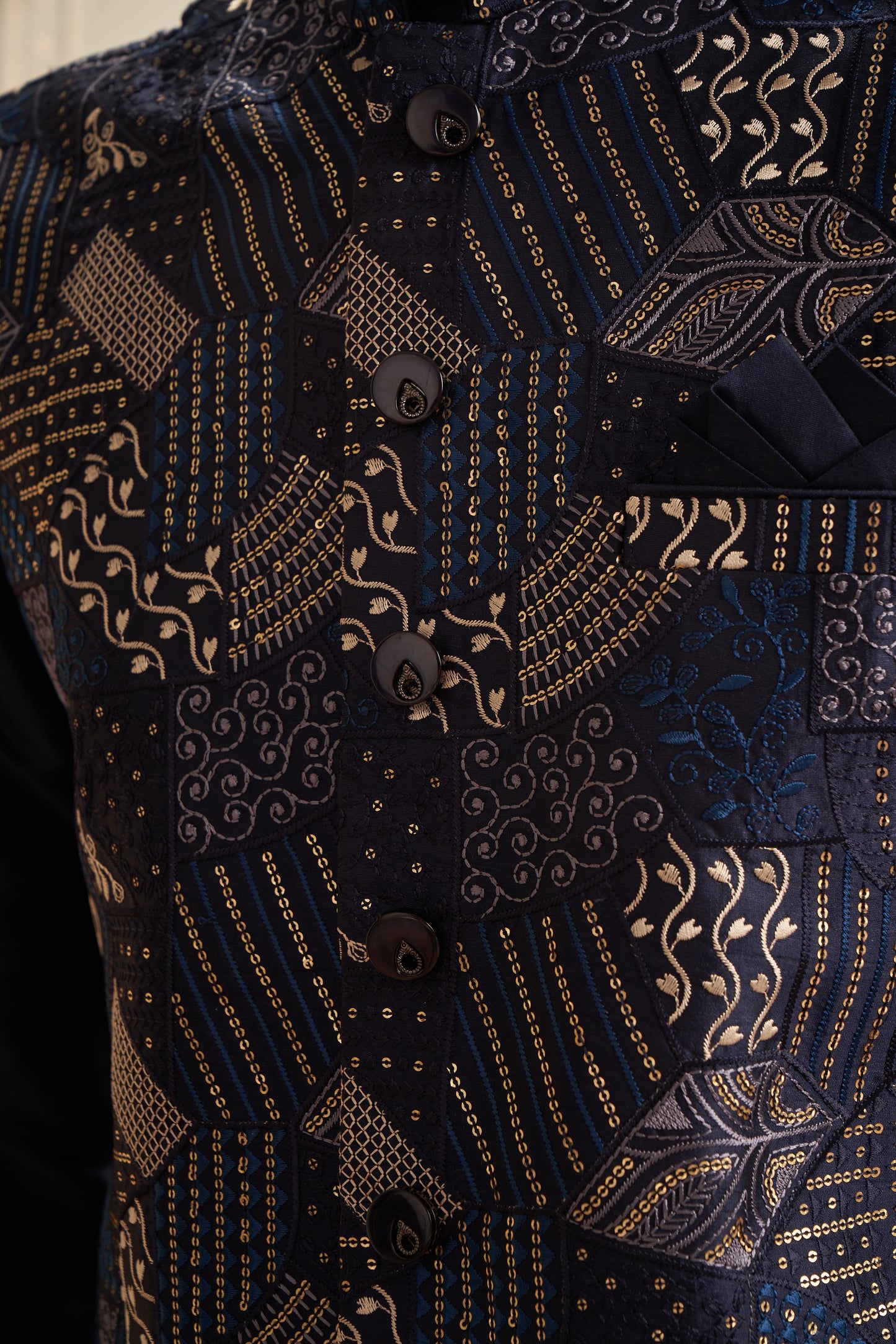 Bundi Kurta Set - Blue