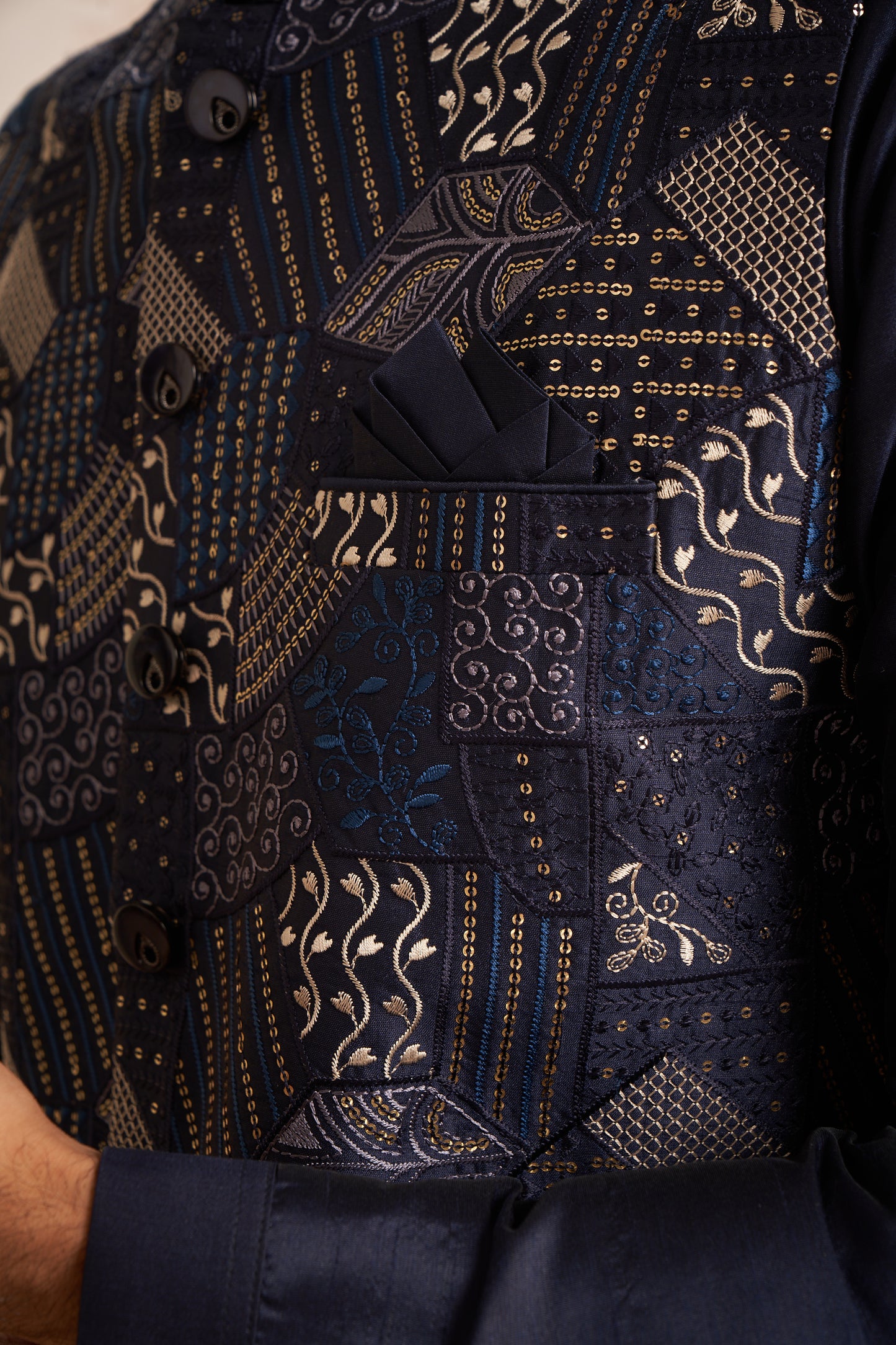 Bundi Kurta Set - Blue