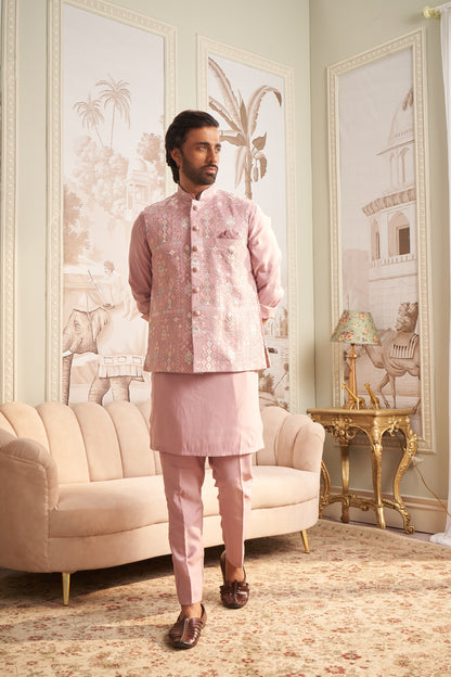 Bundi Kurta Set - Pink