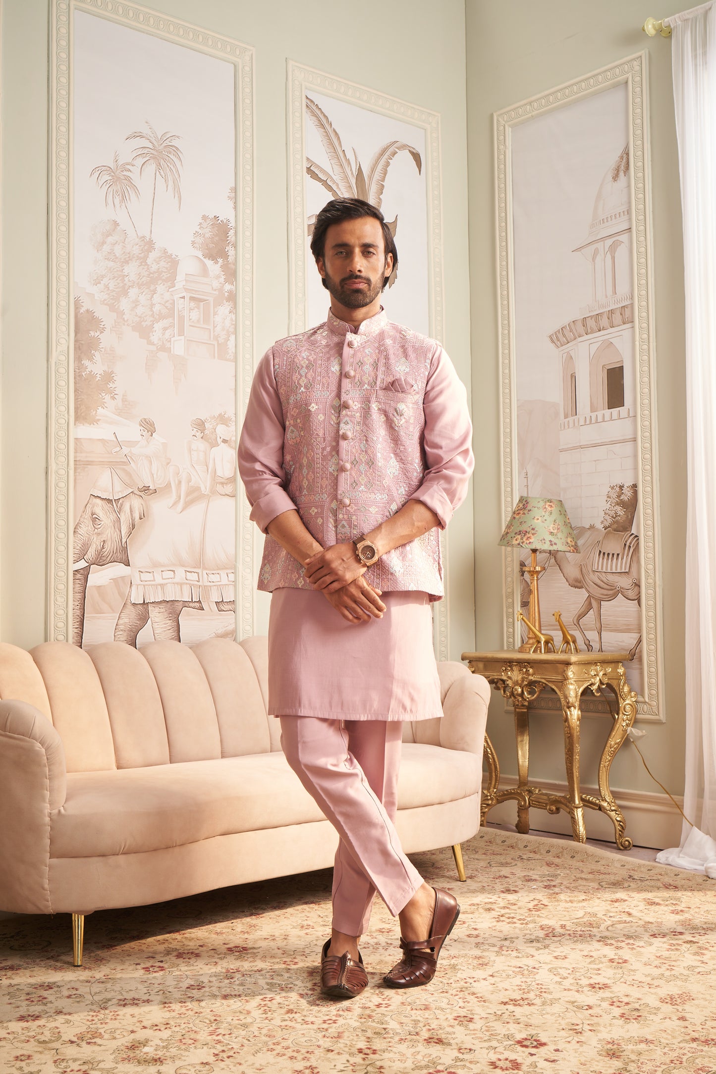 Bundi Kurta Set - Pink