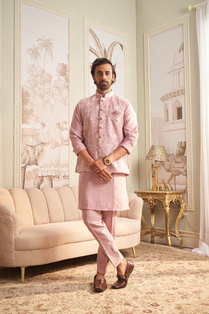 Bundi Kurta Set - Pink