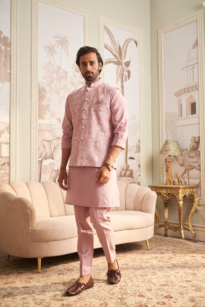 Bundi Kurta Set - Pink