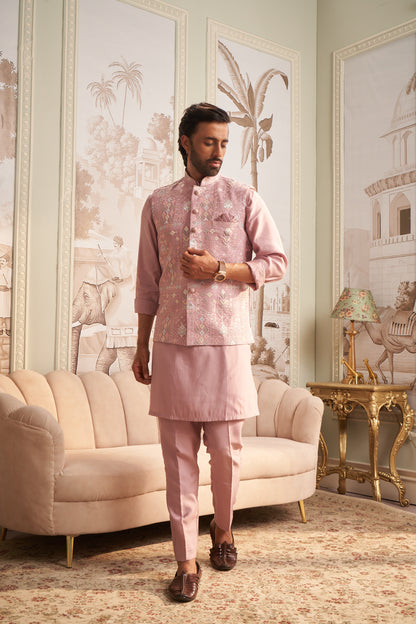 Bundi Kurta Set - Pink