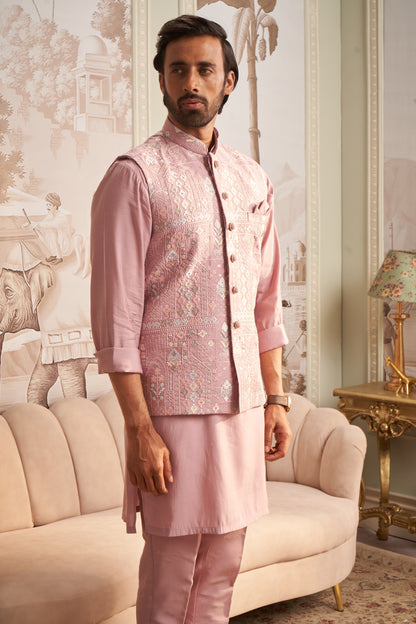 Bundi Kurta Set - Pink