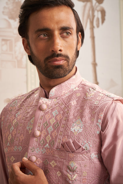 Bundi Kurta Set - Pink