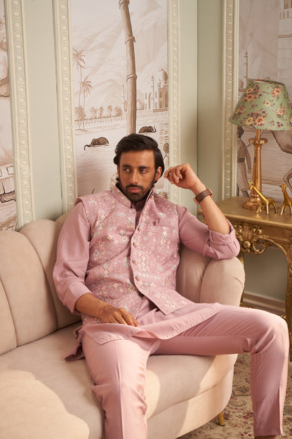 Bundi Kurta Set - Pink