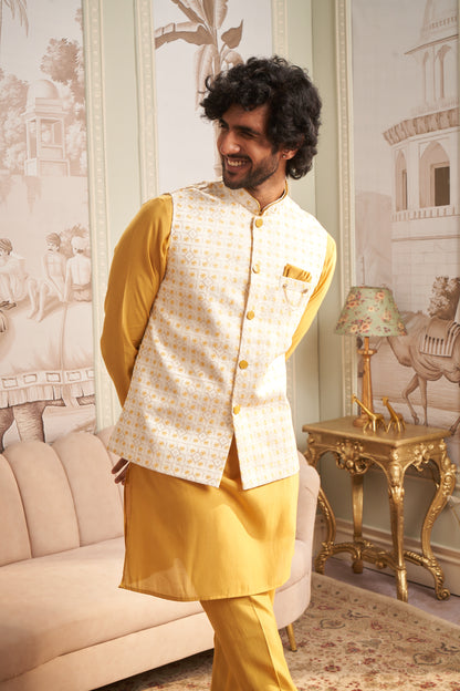 Bundi Kurta Set - Yellow