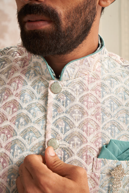 Bundi Kurta Set - Cyan Green