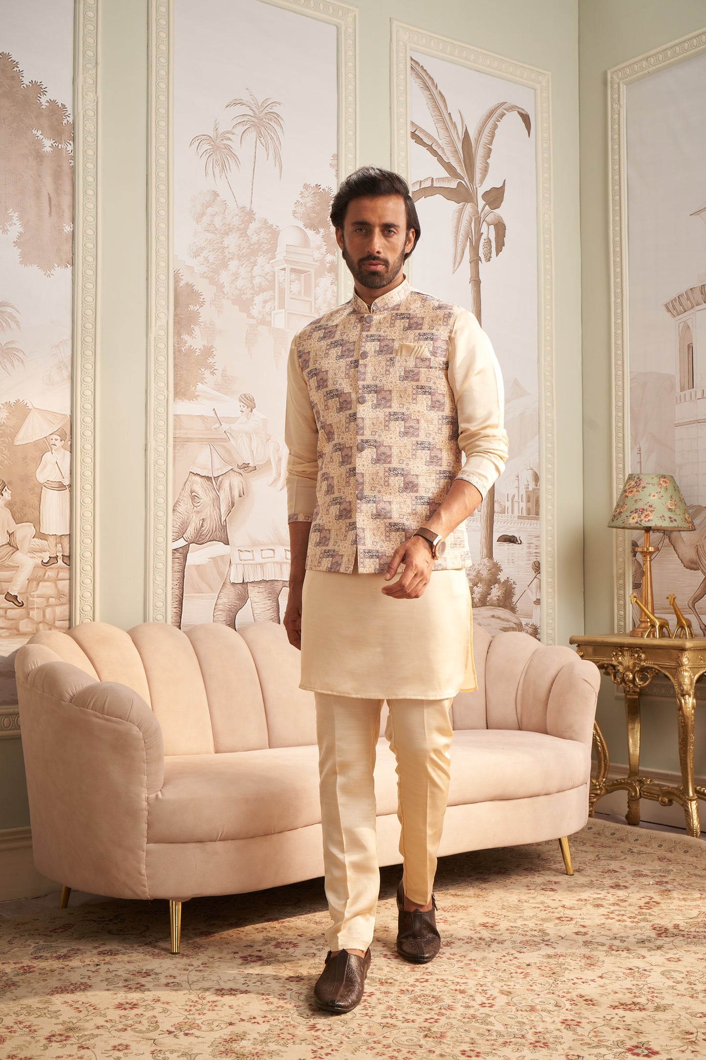Bundi Kurta Set - Cream