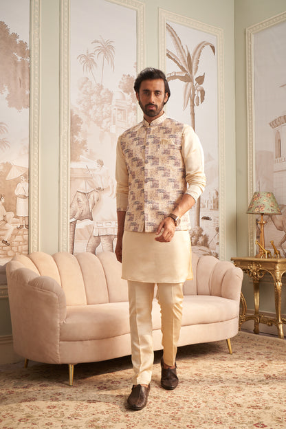 Bundi Kurta Set - Cream