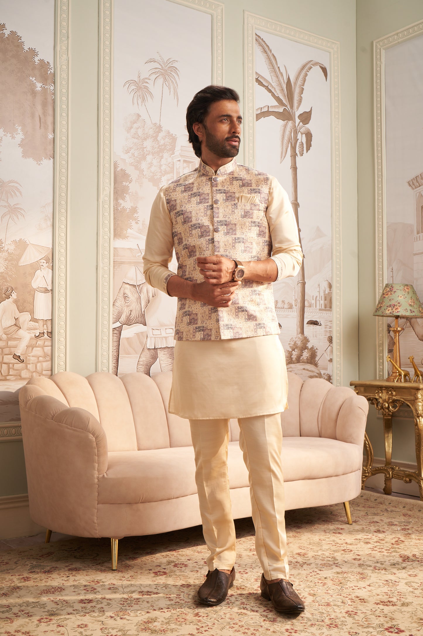 Bundi Kurta Set - Cream