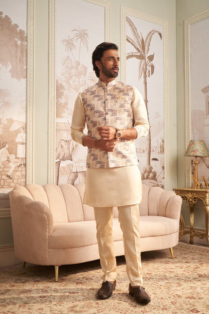 Bundi Kurta Set - Cream