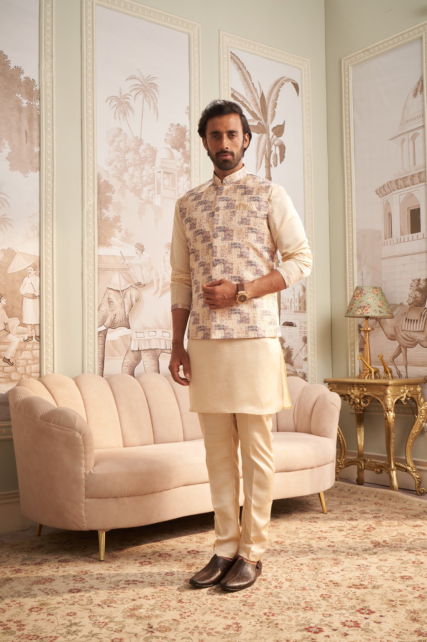 Bundi Kurta Set - Cream